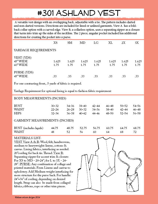 #301 - THE ASHLAND VEST - PDF PATTERN