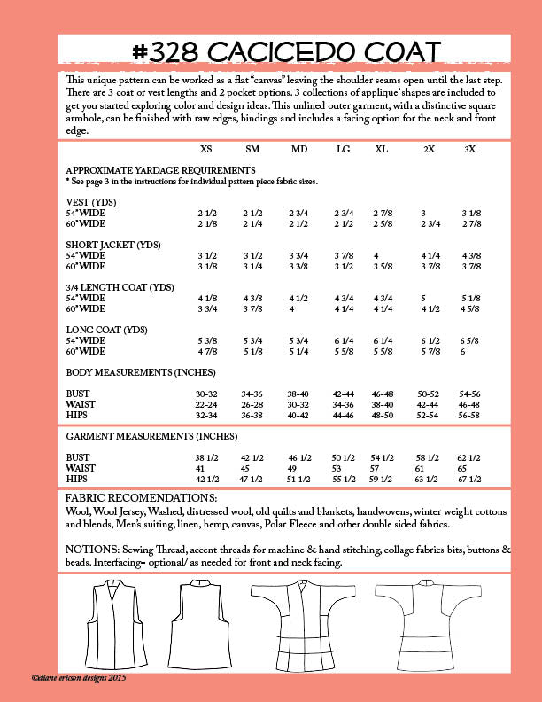 #328 - THE CACICEDO COAT - PDF PATTERN