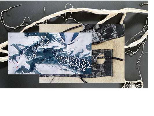 Drawing with Thread-Stitching with Pencil